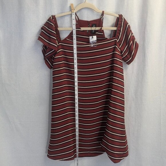 NWT Sugar Lips Cold-Shoulder Dress Size XS Striped - Picture 10 of 15